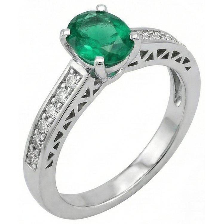 naturel oval diamant 3.60carats bague angle de côté