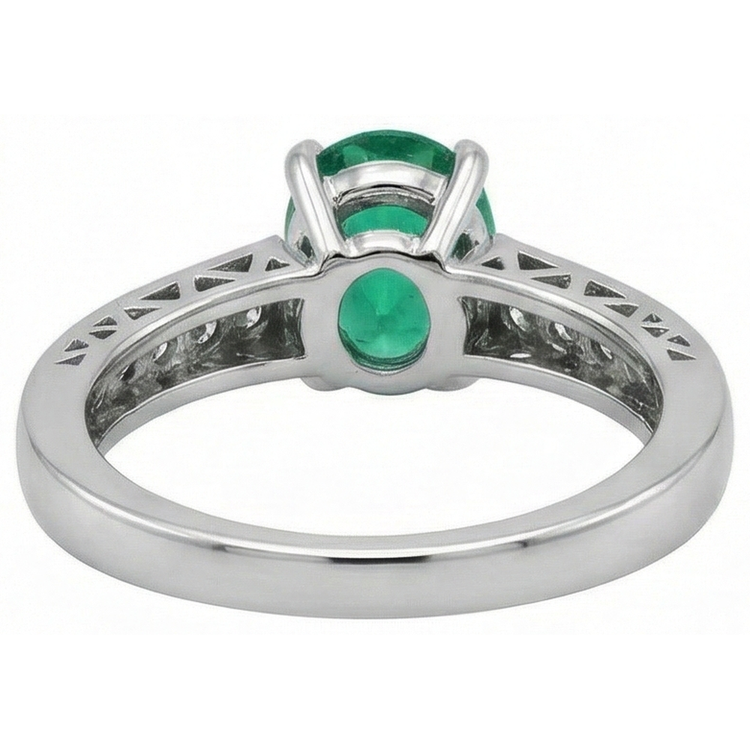 naturel oval diamant 3.60carats bague vue de profil