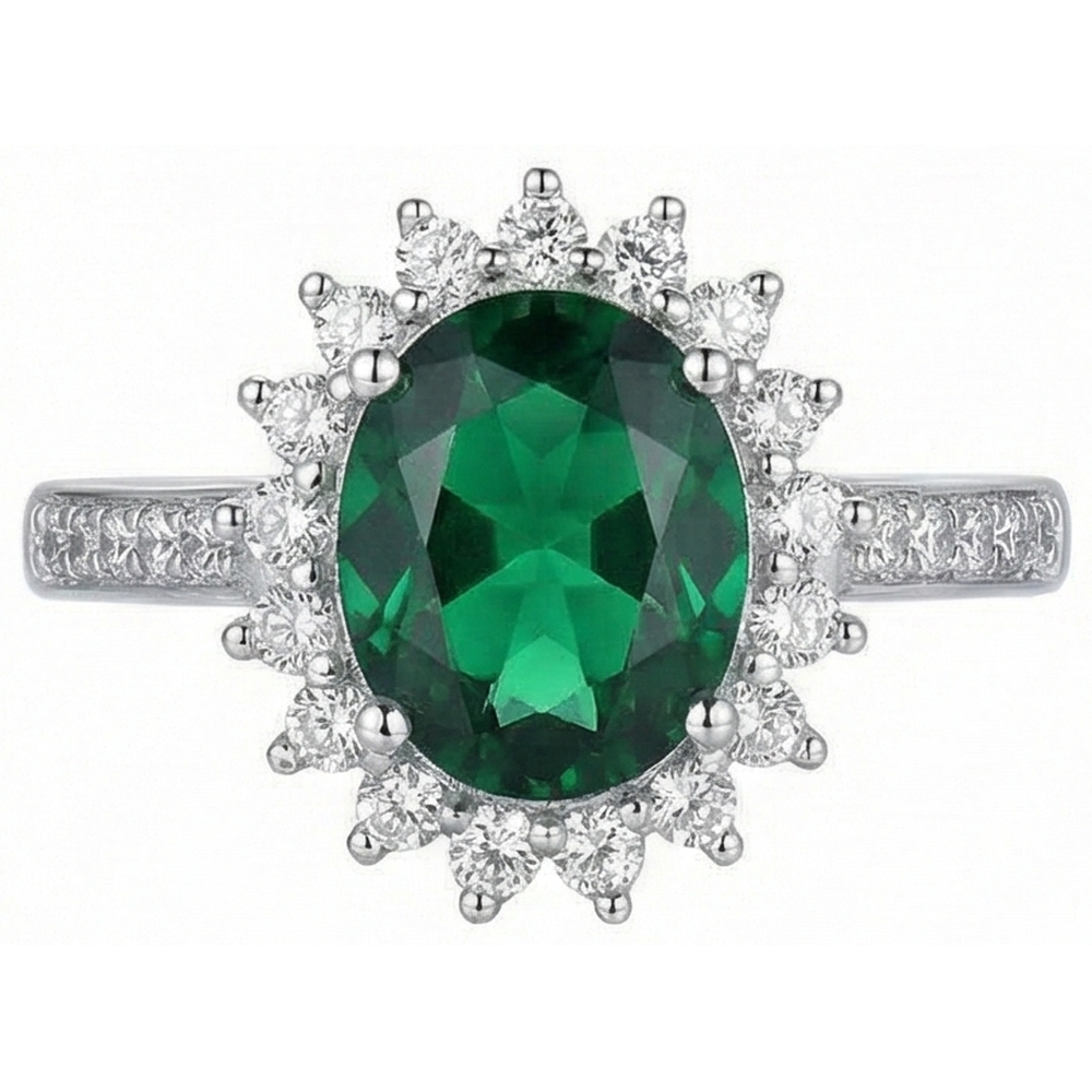 naturel oval diamant 5.75carats bague angle de côté