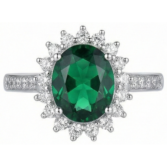 naturel oval diamant 5.75carats bague angle de côté