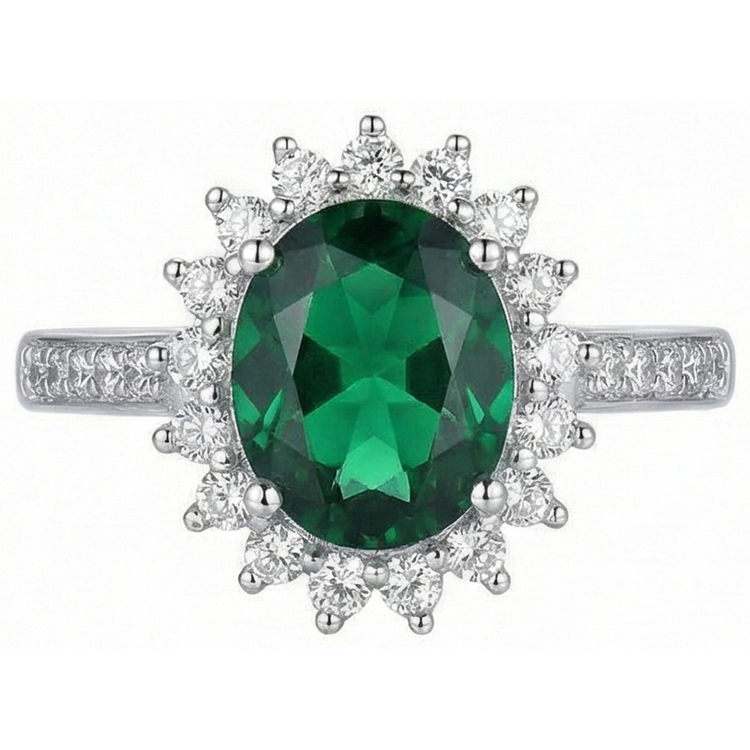 naturel oval diamant 5.75carats bague angle de côté