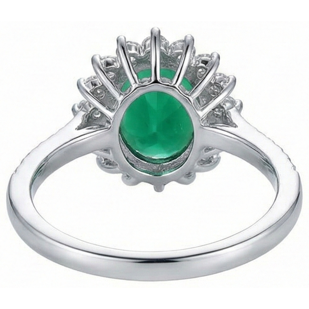 naturel oval diamant 5.75carats bague sur blanc