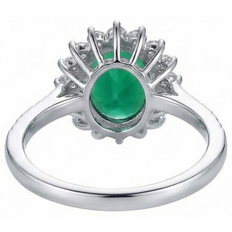 naturel oval diamant 5.75carats bague sur blanc
