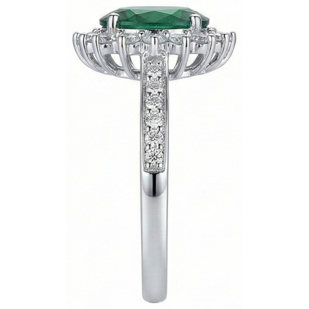 naturel oval diamant 5.75carats bague vue de profil