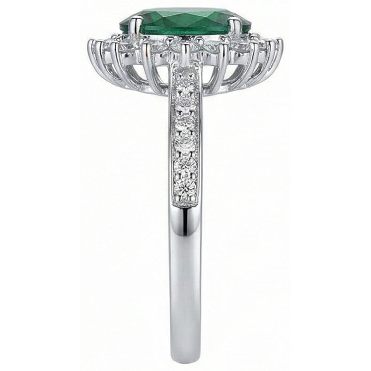 naturel oval diamant 5.75carats bague vue de profil