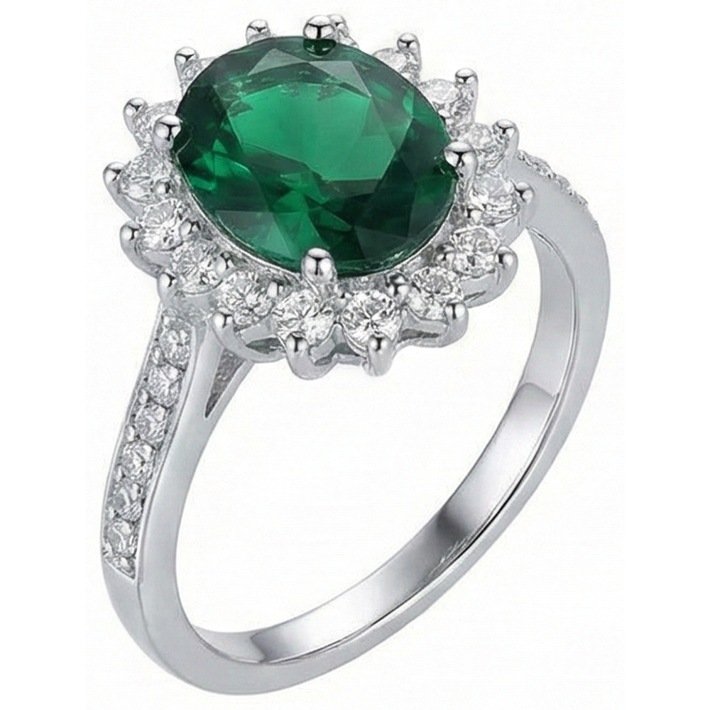 naturel oval diamant 5.75carats bague vue de dessus