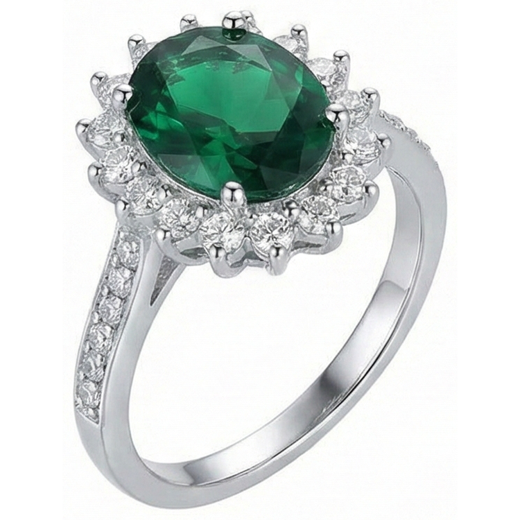 naturel oval diamant 5.75carats bague vue de dessus