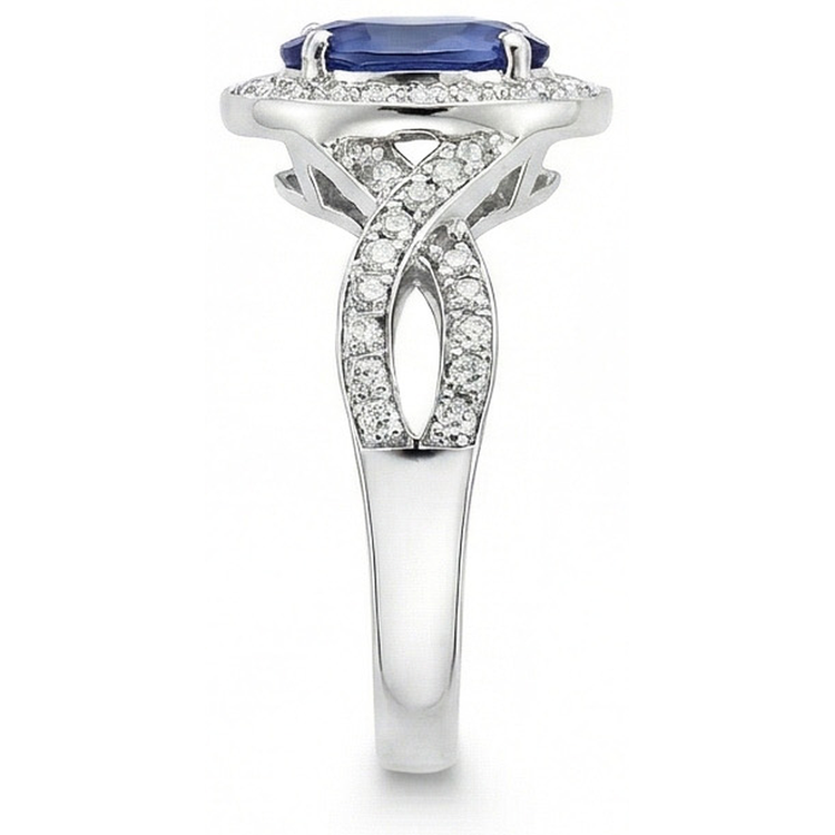 naturel round diamant 1.55carats bague vue de profil
