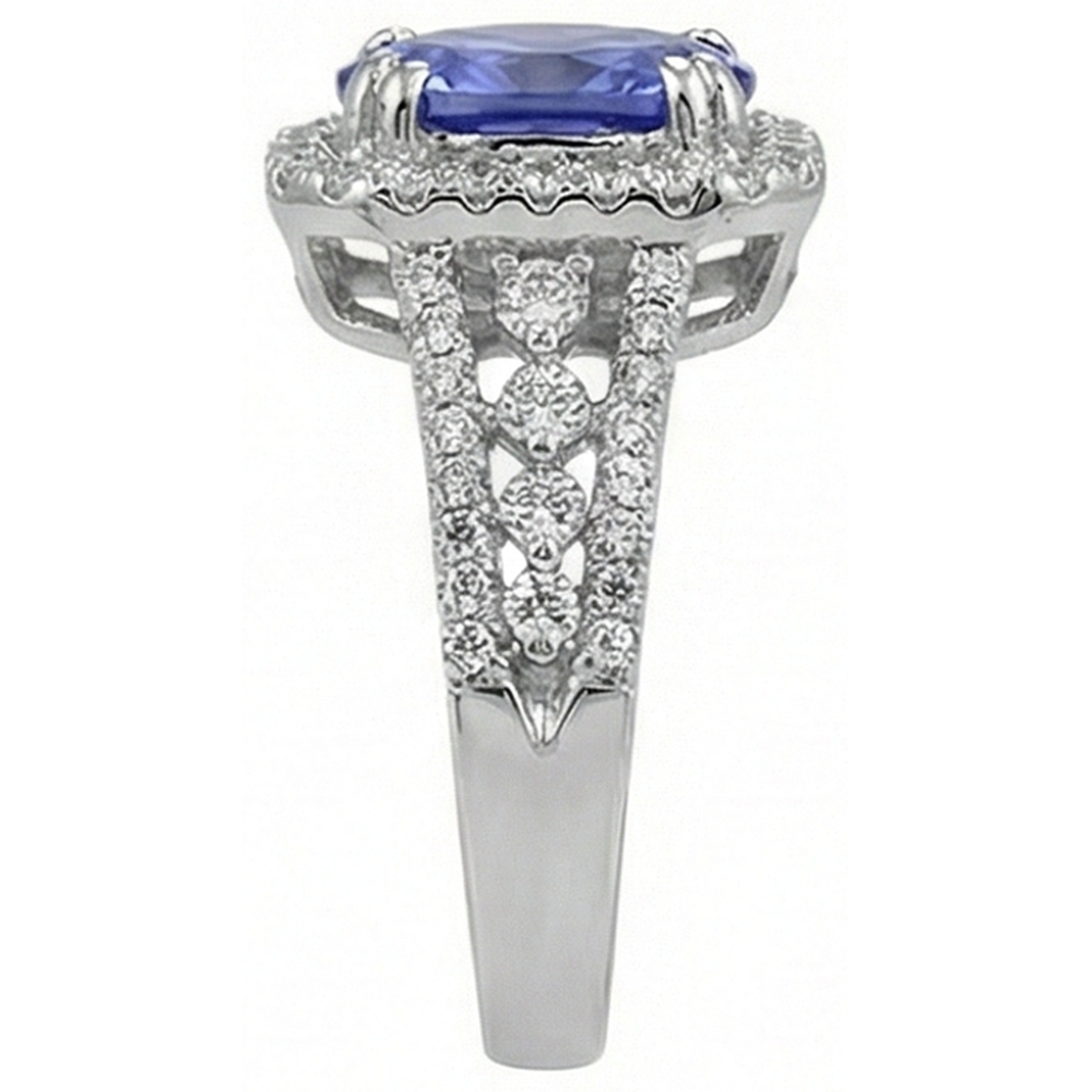 naturel oval tanzanite 5.70carats bague vue de profil