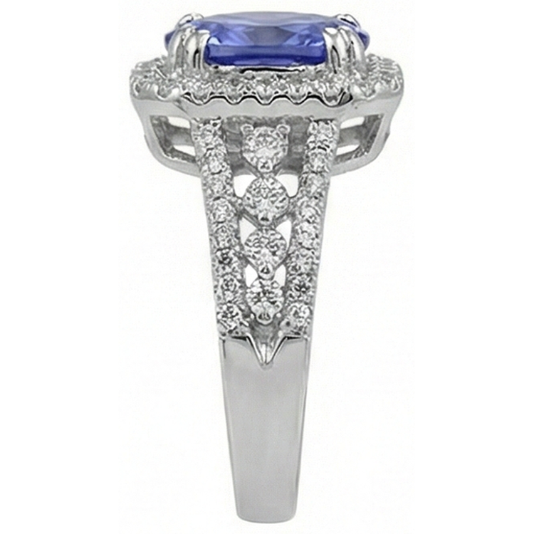 naturel oval tanzanite 5.70carats bague vue de profil