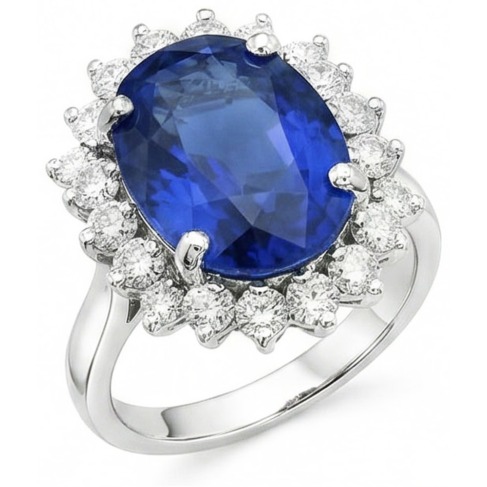 naturel round diamant 8.01carats bague vue de face