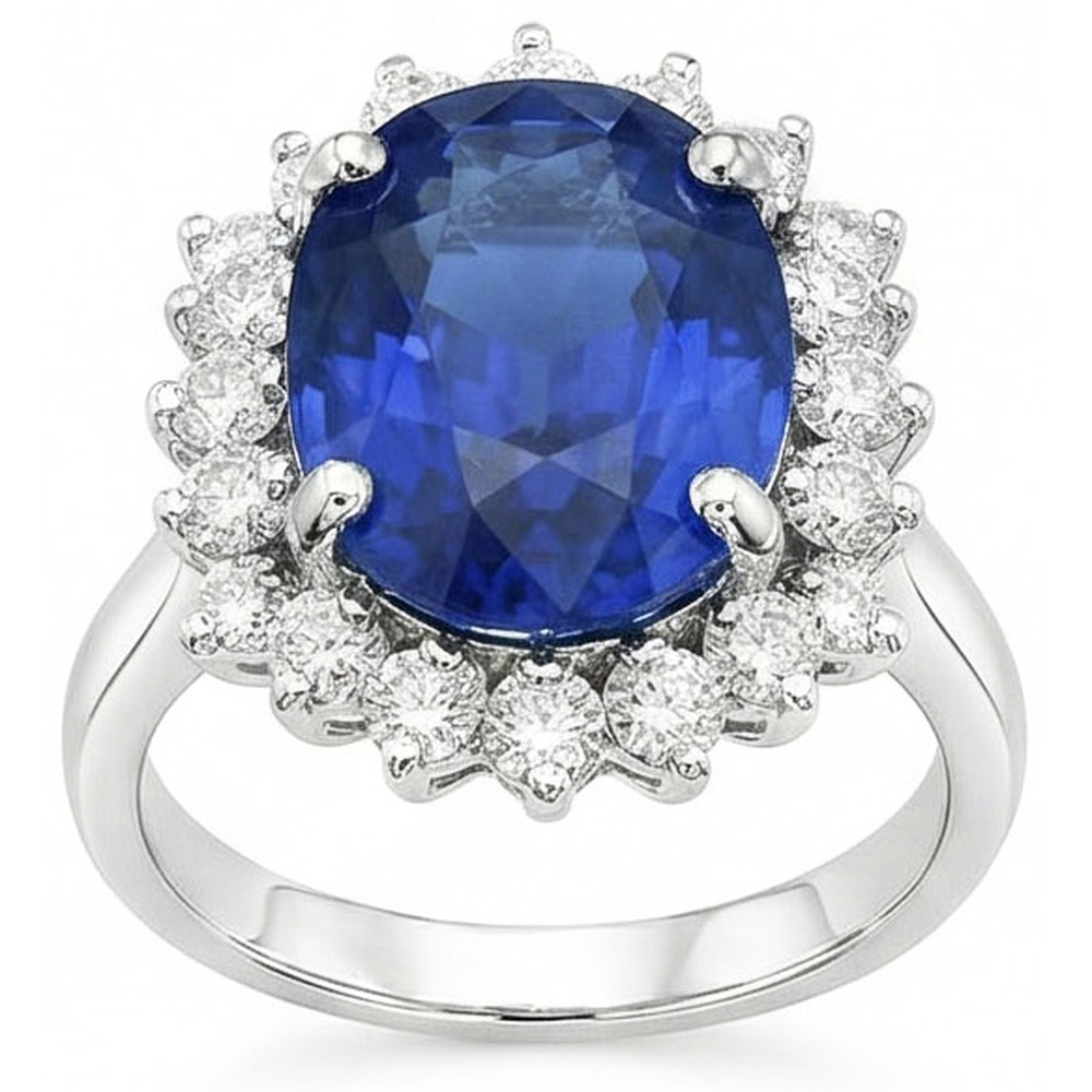naturel round diamant 8.01carats bague angle de côté