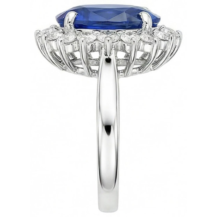 naturel round diamant 8.01carats bague vue de profil