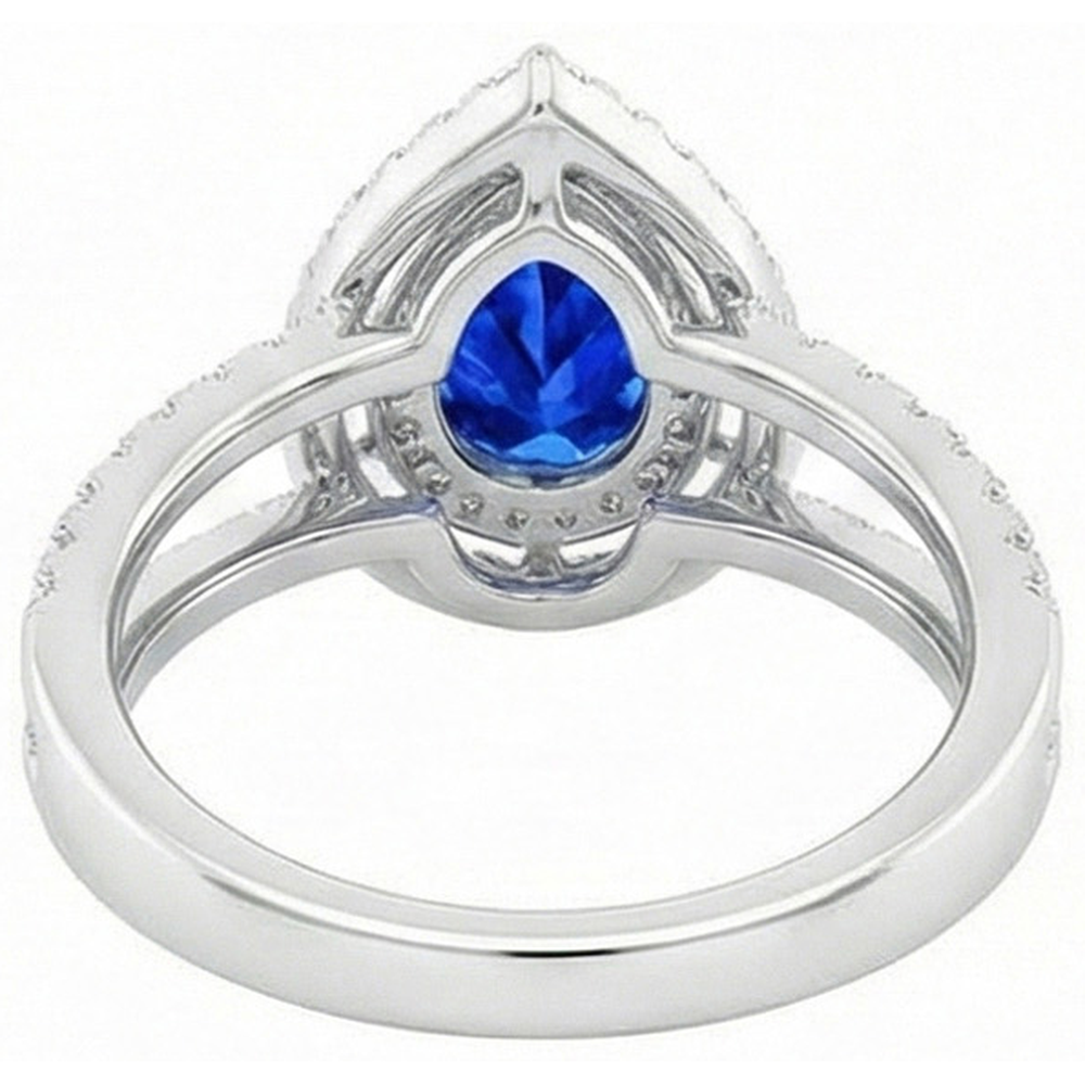 naturel pear diamant 4.90carats bague sur blanc