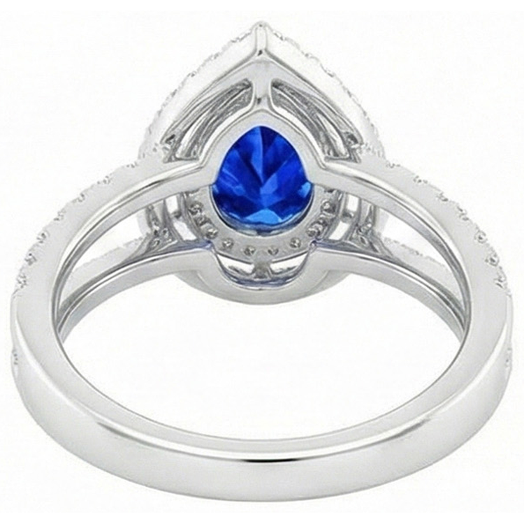 naturel pear diamant 4.90carats bague sur blanc