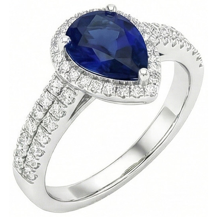naturel round diamant 2.75carats bague vue de face