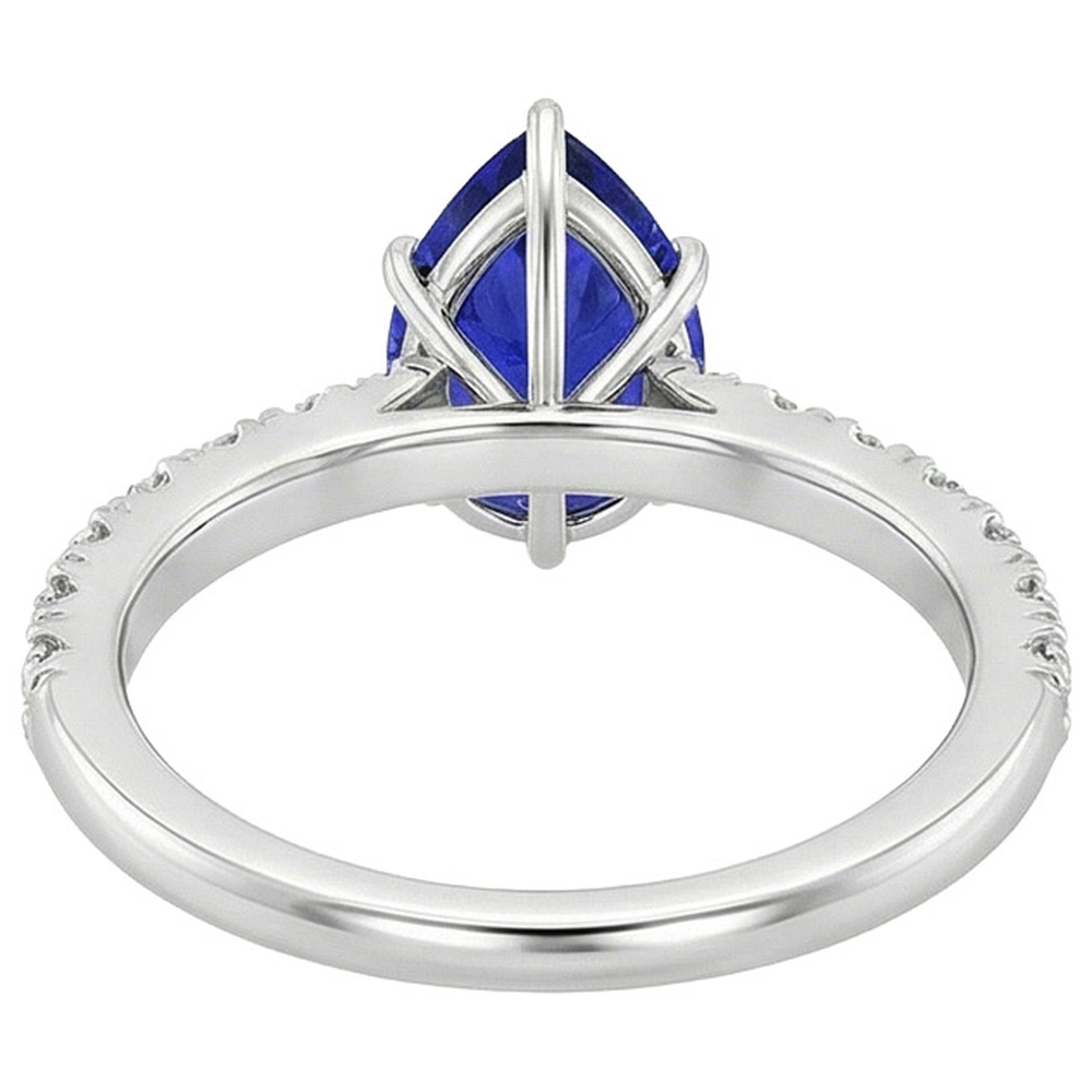 naturel pear diamant 5.50carats bague sur blanc
