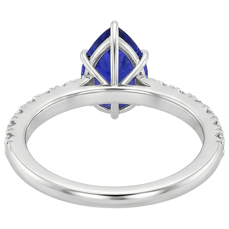 naturel pear diamant 5.50carats bague sur blanc