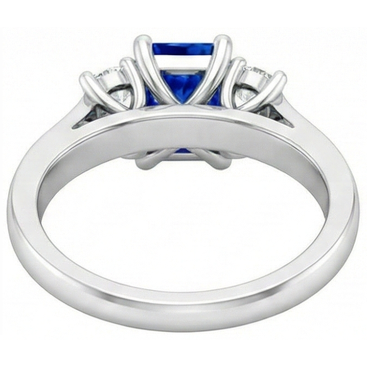 naturel round saphir 1.25carats bague avec accents diamants