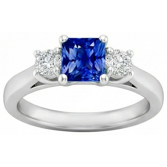 naturel round saphir 1.25carats bague détail rapproché