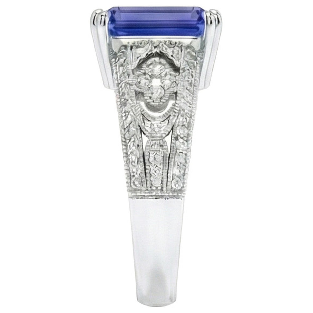 naturel round diamant 9.75carats bague vue de profil