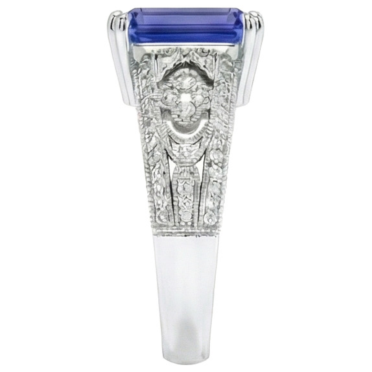 naturel round diamant 9.75carats bague vue de profil