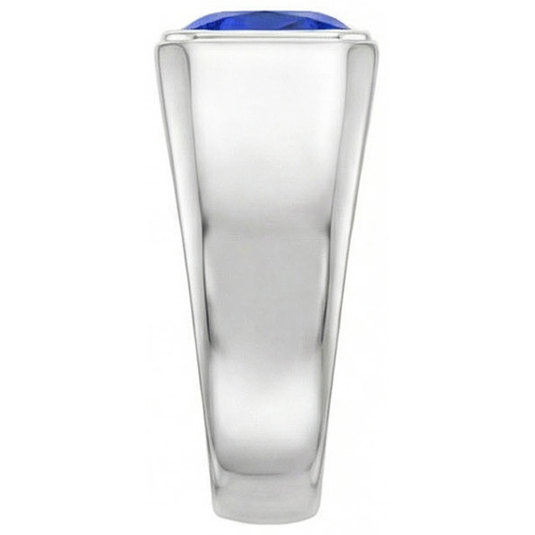 Bague pour homme Radiant Solitaire en or Saphir de Ceylan tige épaisse 1 carat