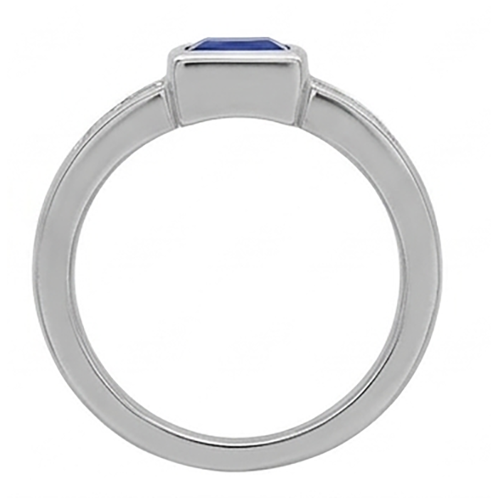 Bague pour homme Sri Lanka saphir princesse et diamants