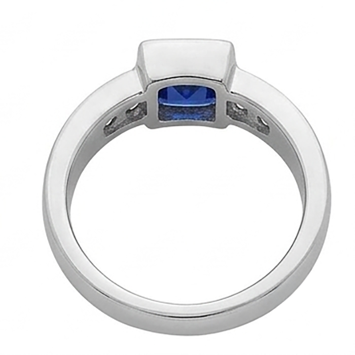 Bague pour homme Sri Lanka saphir princesse et diamants