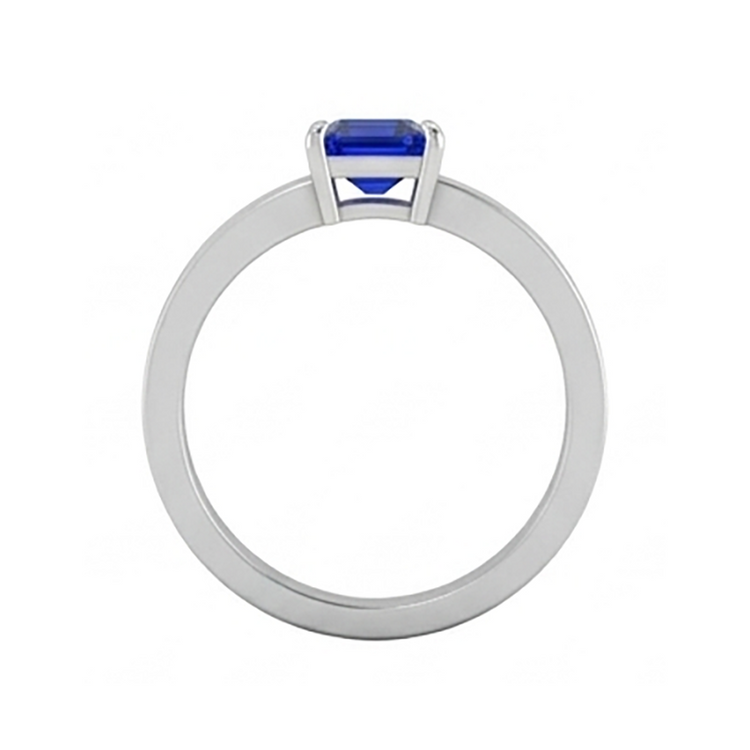 Bague pour homme avec pierres précieuses émeraude 1,50 carats sertie de griffes en saphir de Ceylan