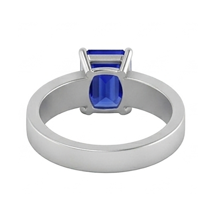 Bague pour homme avec pierres précieuses émeraude 1,50 carats sertie de griffes en saphir de Ceylan
