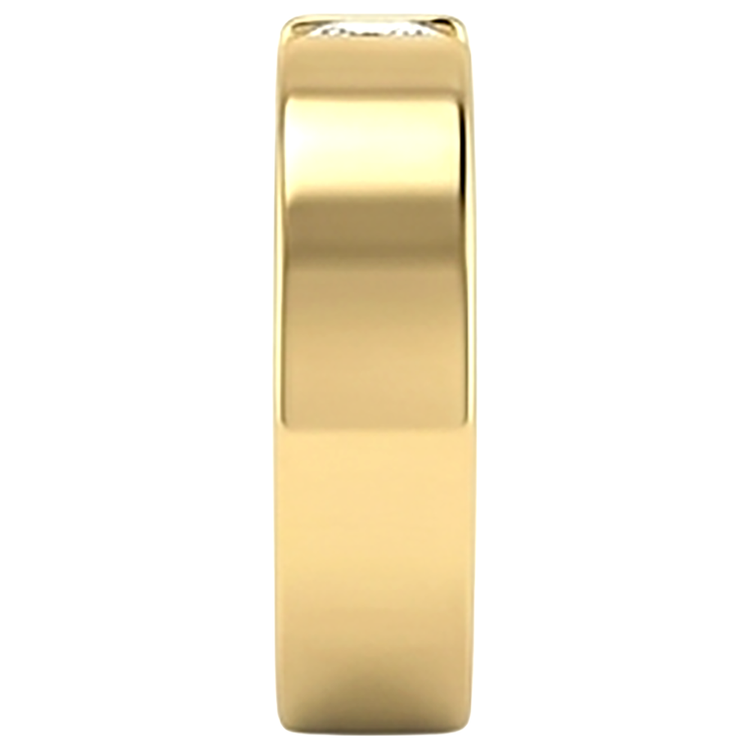 Bague pour homme en or jaune 14 carats avec diamant rond 1 carat