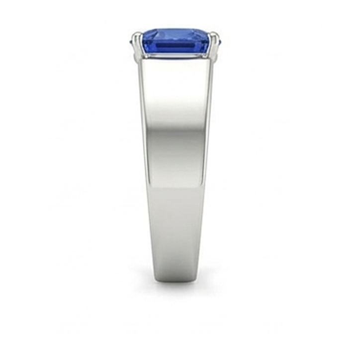 Bague pour homme solitaire en or avec saphir de Ceylan coussin 1,50 ct