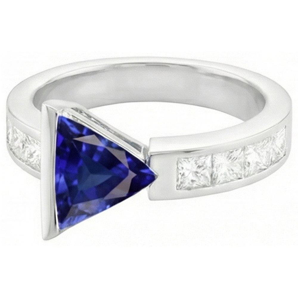 naturel princess saphir 1.25carats bague détail rapproché