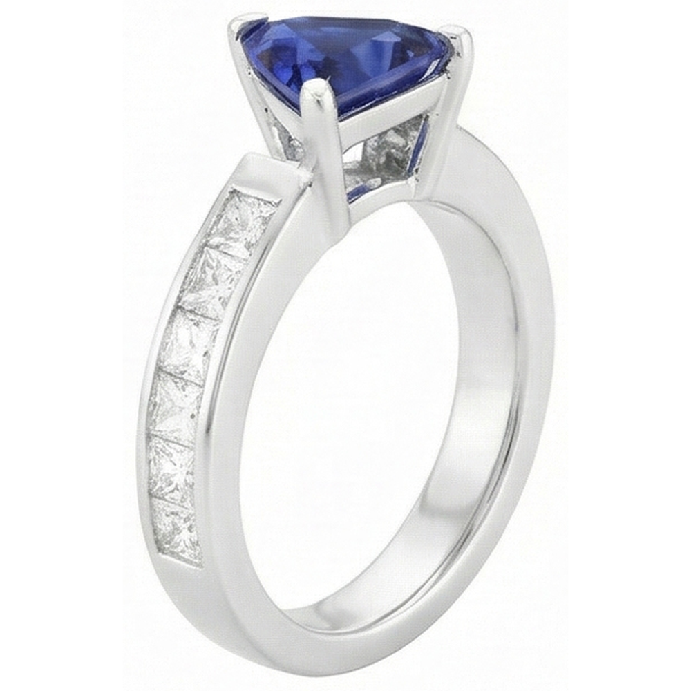 naturel princess saphir 1.25carats bague vue de dessus