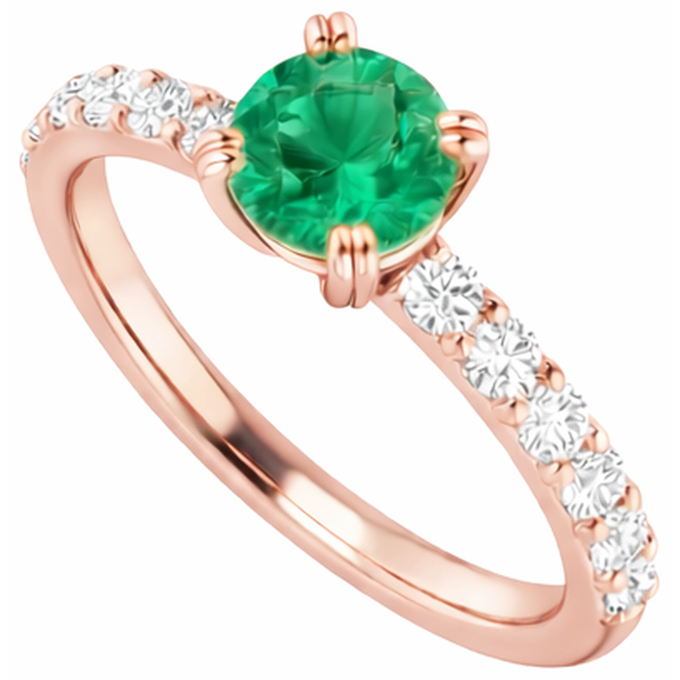 naturel round diamant 2.50carats bague vue de profil