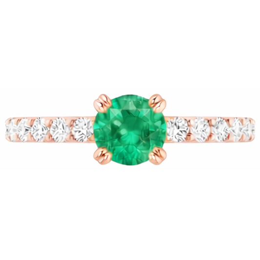 naturel round diamant 2.50carats bague angle de côté