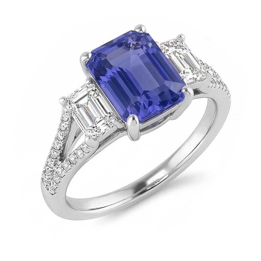 naturel diamant 3.50carats bague angle de côté