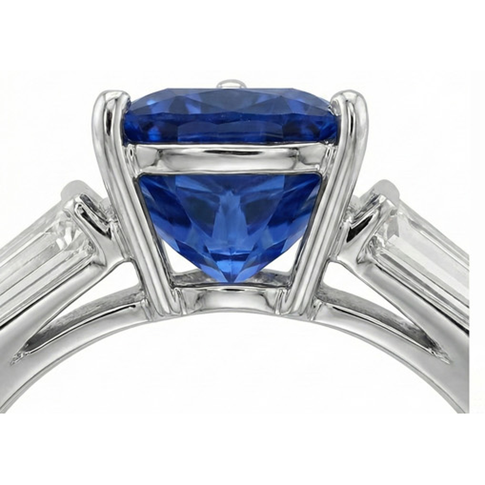naturel trillion diamant 4.50carats bague vue de dessus
