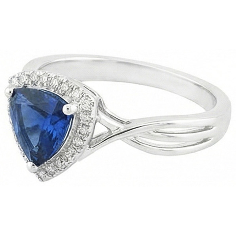 naturel round saphir 2.50carats bague détail rapproché