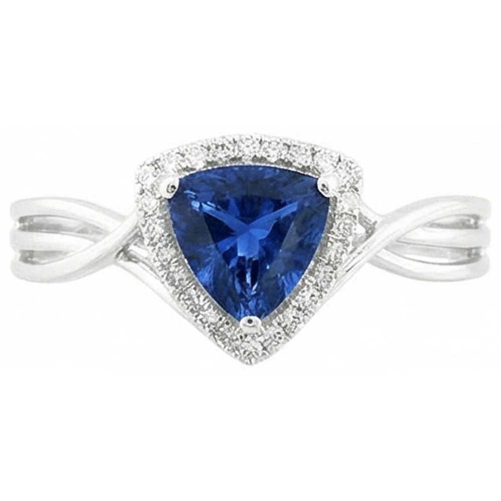 naturel round saphir 2.50carats bague vue de dessus