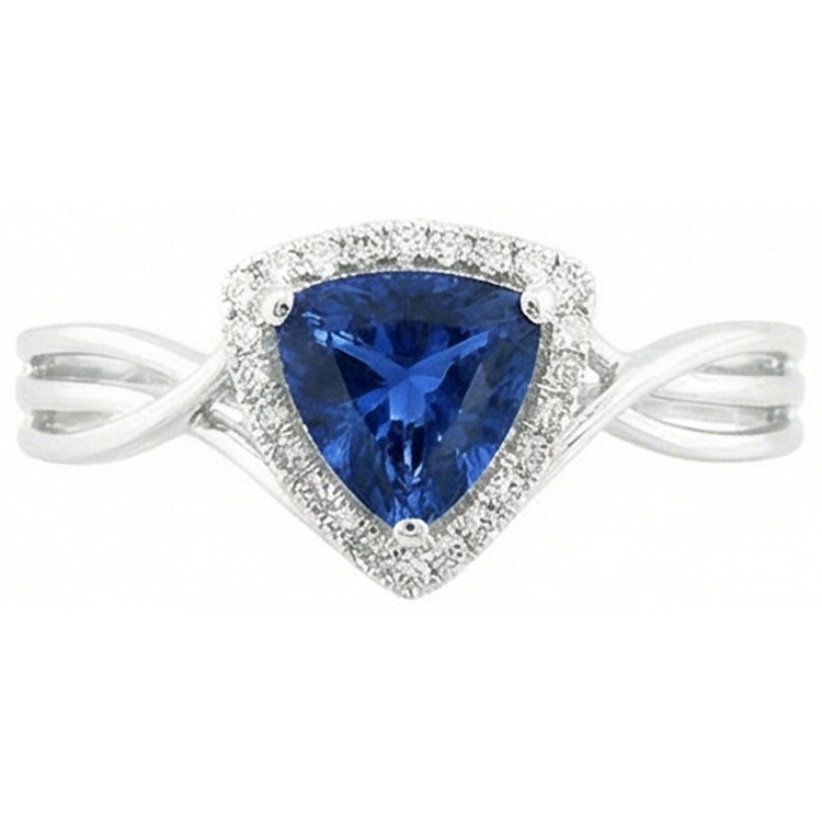 naturel round saphir 2.50carats bague vue de dessus