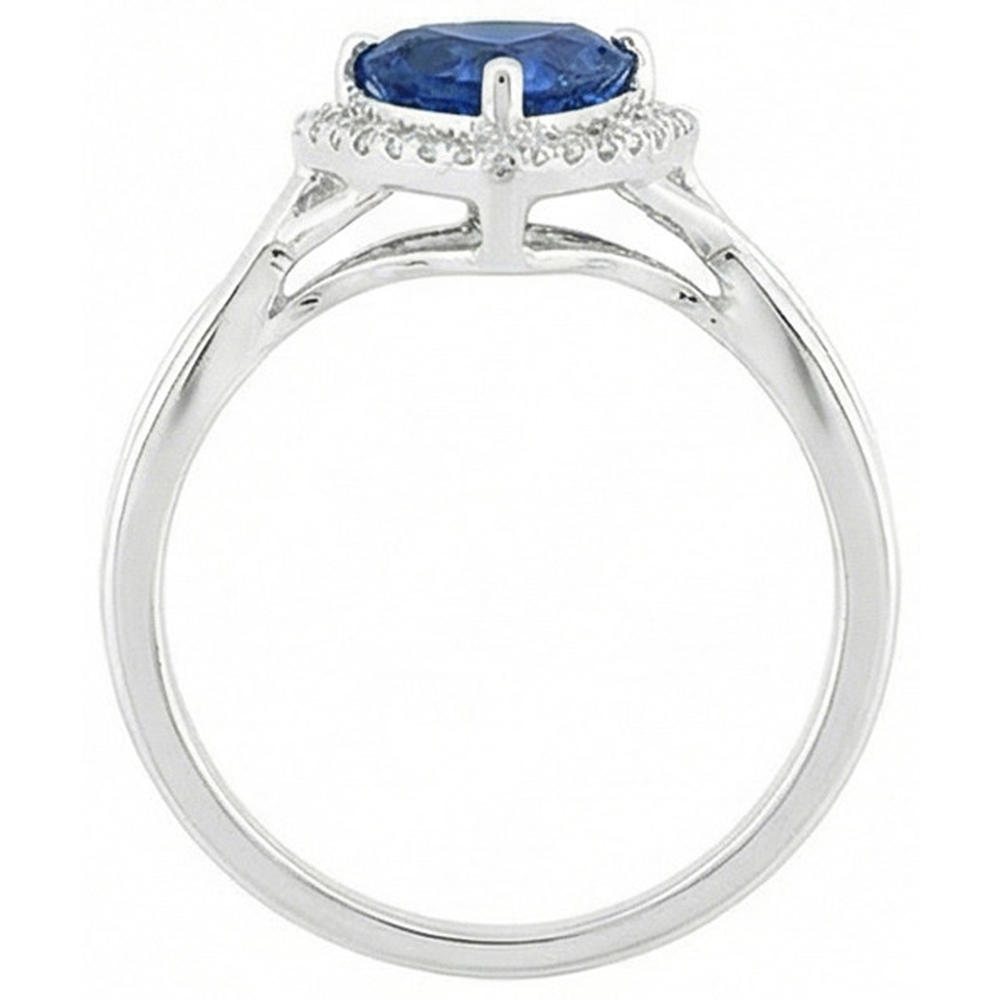 naturel round saphir 2.50carats bague vue de profil