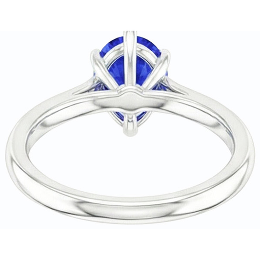 naturel pear saphir 1.50carats bague angle de côté