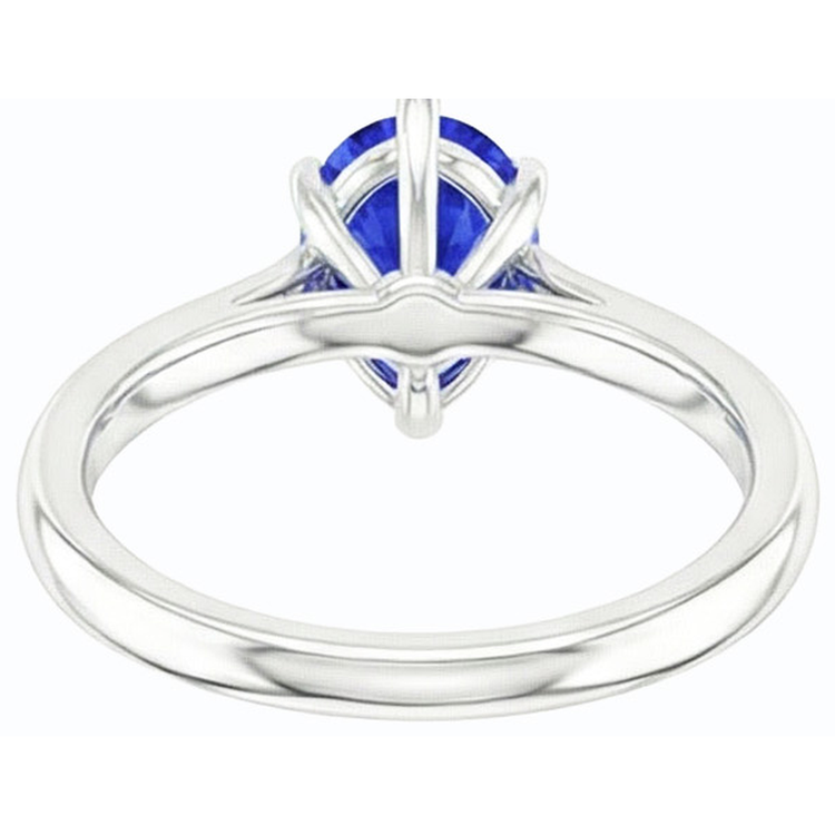naturel pear saphir 1.50carats bague angle de côté