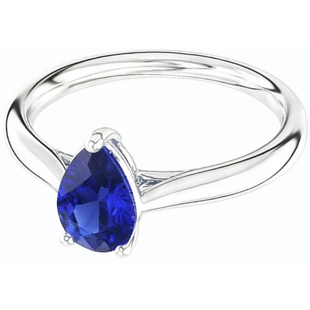 naturel pear saphir 1.50carats bague vue de dessus