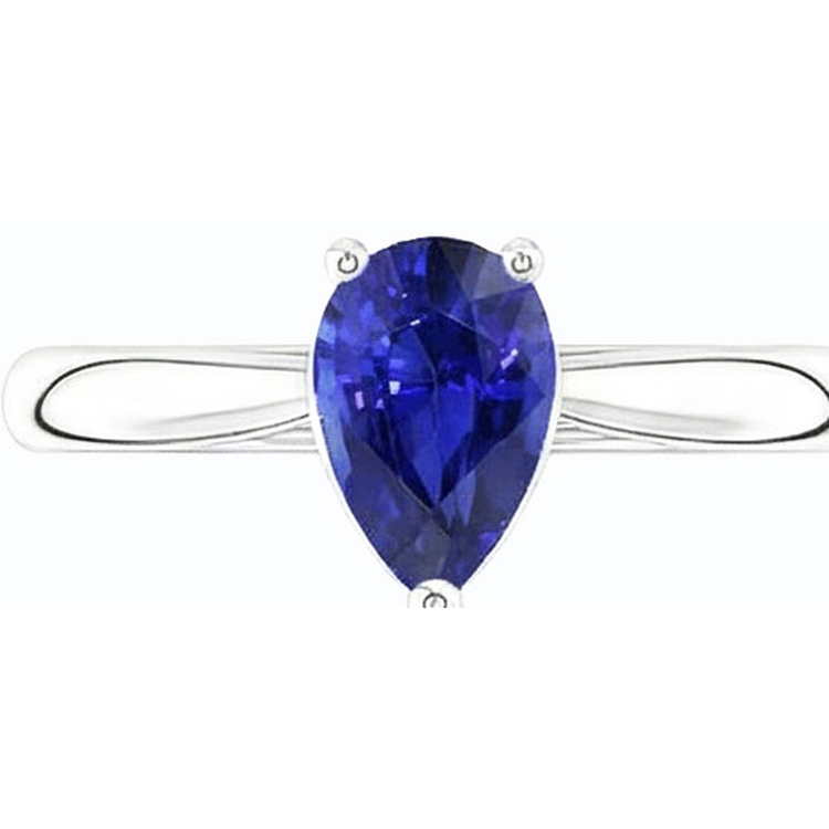 naturel pear saphir 1.50carats bague sur blanc