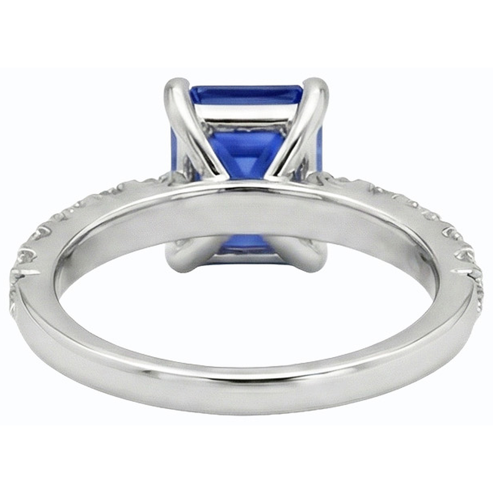 naturel round saphir 2.50carats bague vue de face