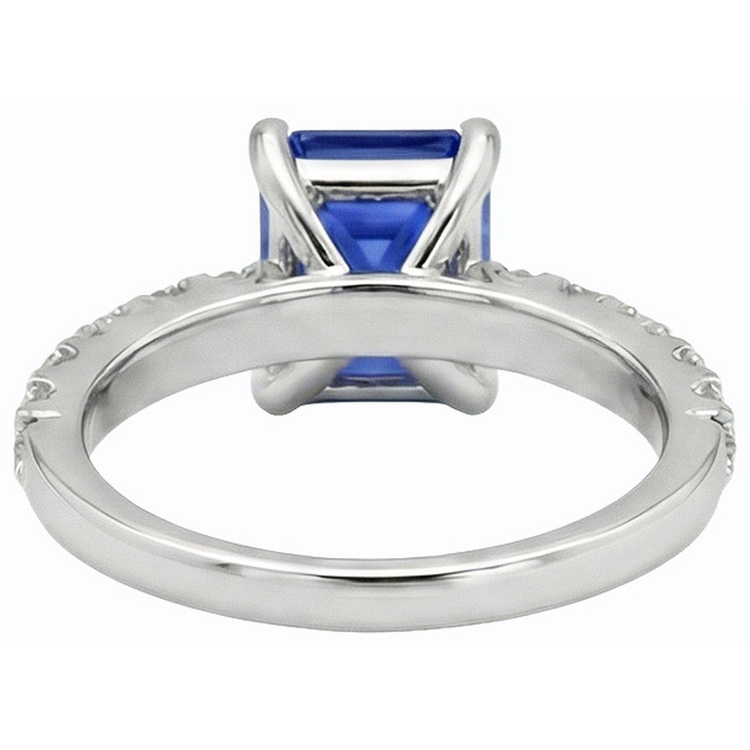 naturel round saphir 2.50carats bague vue de face