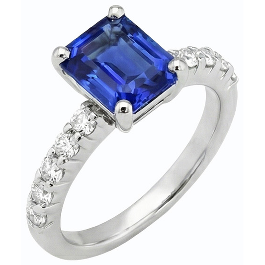 naturel round saphir 2.50carats bague angle de côté